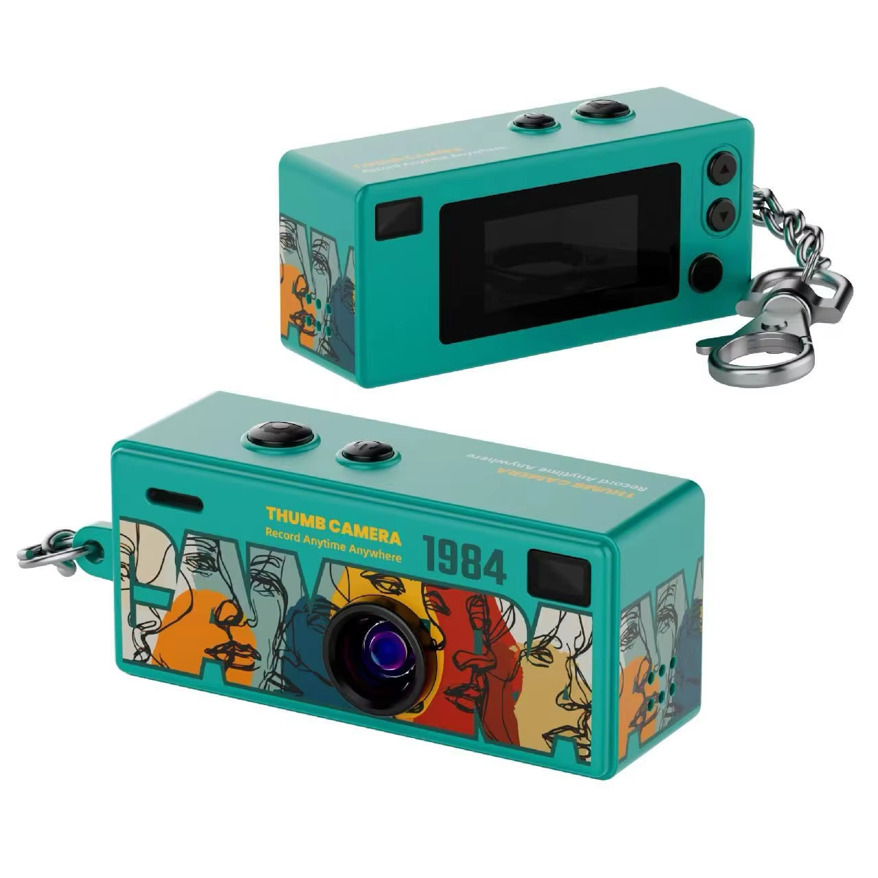 Digital Camera 0.96 Inch Keychain Camera Retro Support Memory Card 1080P Very Small Camcorder Video Recorder with Flash