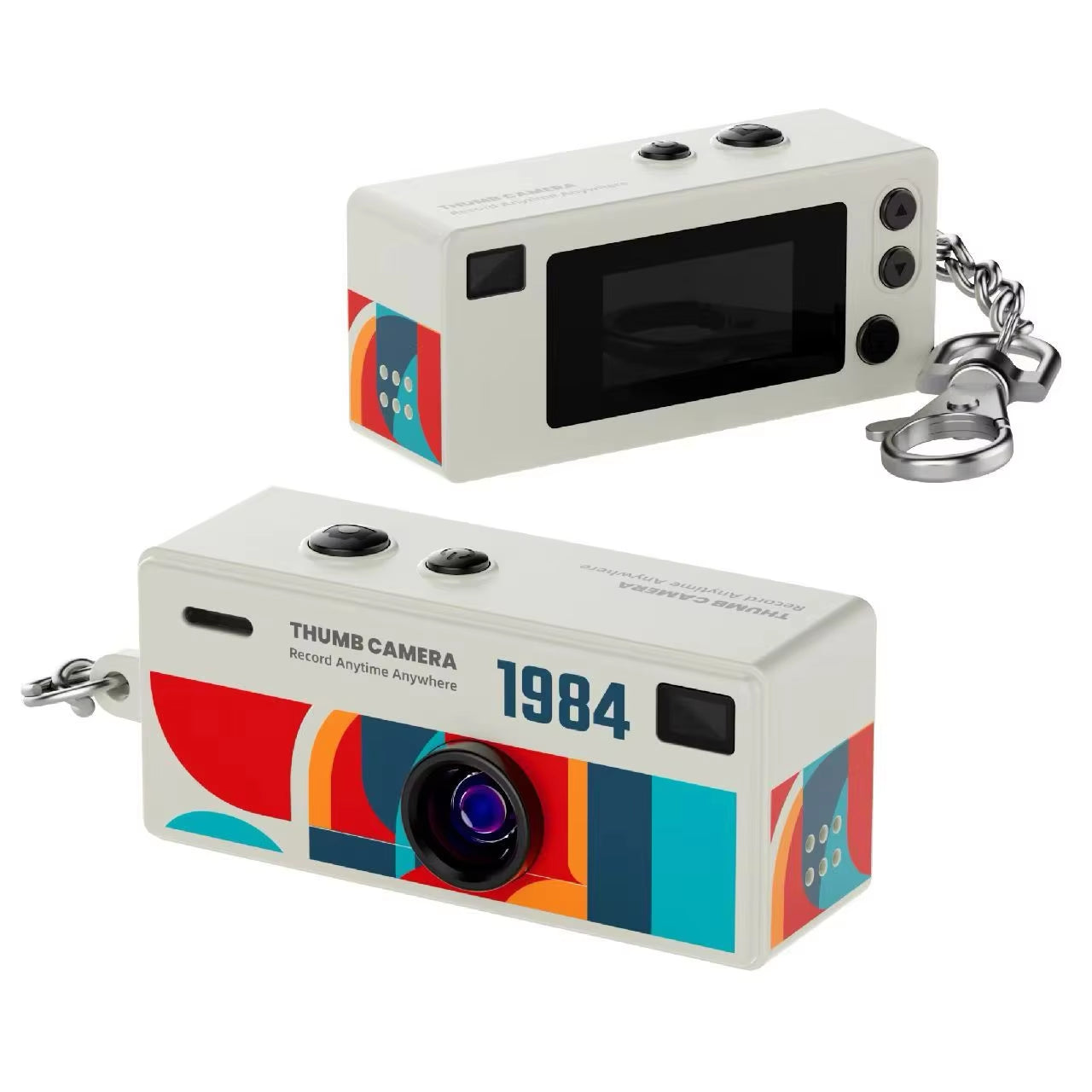 Digital Camera 0.96 Inch Keychain Camera Retro Support Memory Card 1080P Very Small Camcorder Video Recorder with Flash