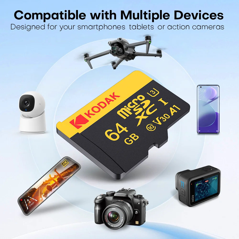 Micro SD Card 128GB 64GB 32GB 16GB Class 10 U3 100Mb/S TF Memory Card + SD Adapter for 4K Video Drone Phone